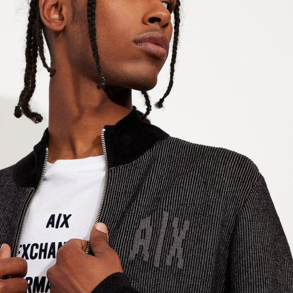 Armani Exchange COTTON VISCOSE BLEND CARDIGAN - Picture 1 of 3